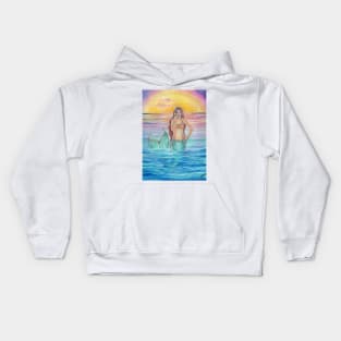 Song of the ocean mermaid art by Renee Lavoie Kids Hoodie